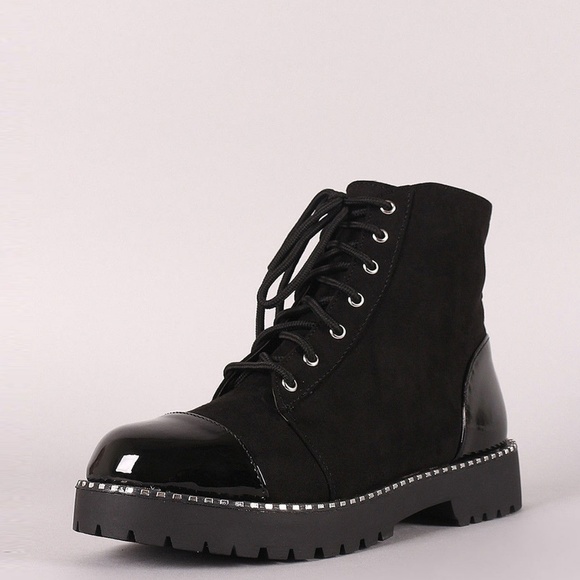 SZ 10 Lace Up Combat Military Ankle Boot Booties - Picture 2 of 3